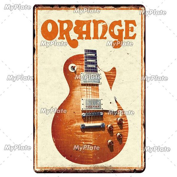 Hudba Gitar Vintage Plechová cedule Plechová cedule Rock Plaketa Domov Nástěnná dekorace Barová cedule Domácí Dekor Země Plakát Drop Shipping