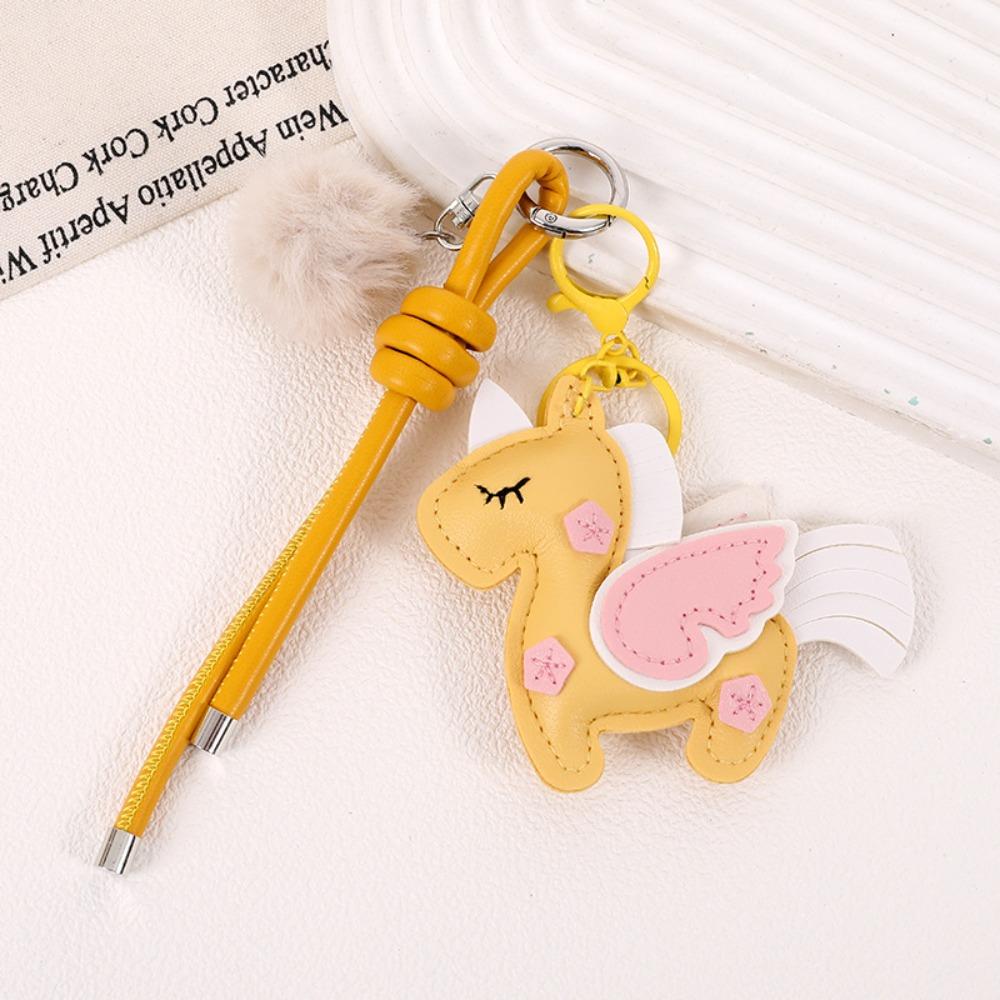 Cartoon Zodiac Pony Bag Pendant Elegant Chinese New Year Gift Kawaii Horse Keychain Birthday Gift
