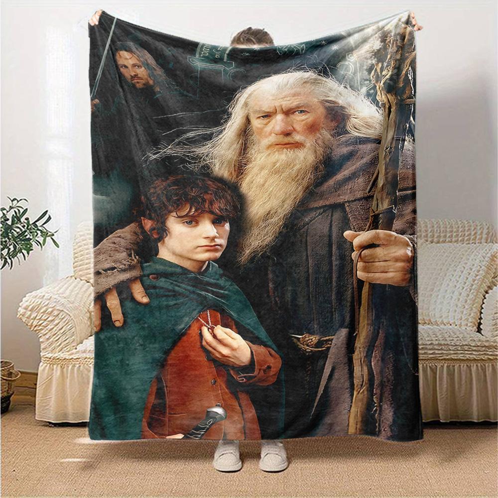 1pc Gandalf Lord of the Rings Flannel Blanket Soft Warm Throw for Home, Office, Travel, All-Season Cozy Bedding GiftL1153