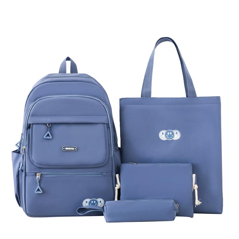 Four-Piece Backpack Set Junior High School Student Schoolbag Women Campus Backpack Large Capacity Backpack