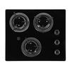 RV Gas Cooktop 1.8Kw 3 Burners Tempered Glass Gas Cooktop LPG Gas Stove Electronic Pulse Ignition Gas Hob for Boat