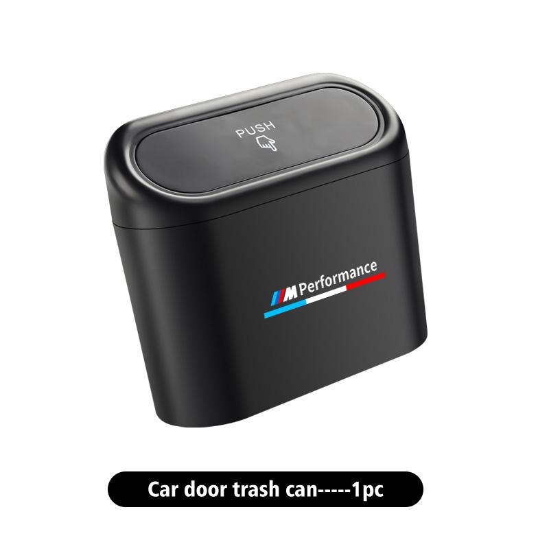 TIIU6 Car Door Hanging Trash Can Storage Box Auto Accessories For BMW Performance M Alpina E71 E83 F30 M6 F01 F20 X1 X2 X3