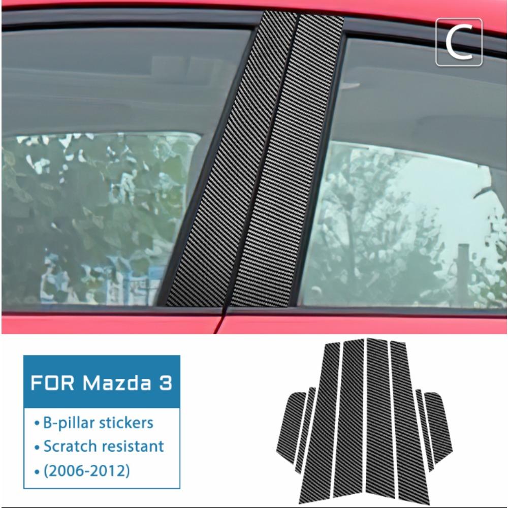For Mazda 6 3 CX-5 CX5 CX-30 2006-2012 Carbon Fiber Pattern B-Pillar Trim PC Material Interior Decor Protective Car Accessories