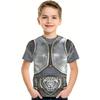Summer Round Neck 3D False Two-piece Printed Top Role Playing Costume Fashionable Casual Short Sleeved Children's Boy T-shirts