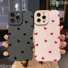 Černý silikonový kryt s motivem srdce pro iPhone 16 14 15 13 12 11 Pro Max X XR XS 7 8 15 16 Plus SE 2020, nárazuvzdorný, měkký