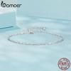 BAMOER Solid 925 Silver Square Chain Bracelets for Women, White Gold Plated Handmade Basic Bracelets Birthday Gift