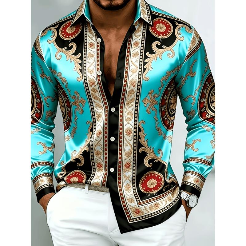 Herren Langarmshirt, Vintage Barock Digitaldruck