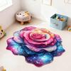3D Visual Flower Rug Absorbent Floral Floor Mat with Anti-Slip Bottom Decorative Living Room Area Rug for Bedroom Bathroom Entryway