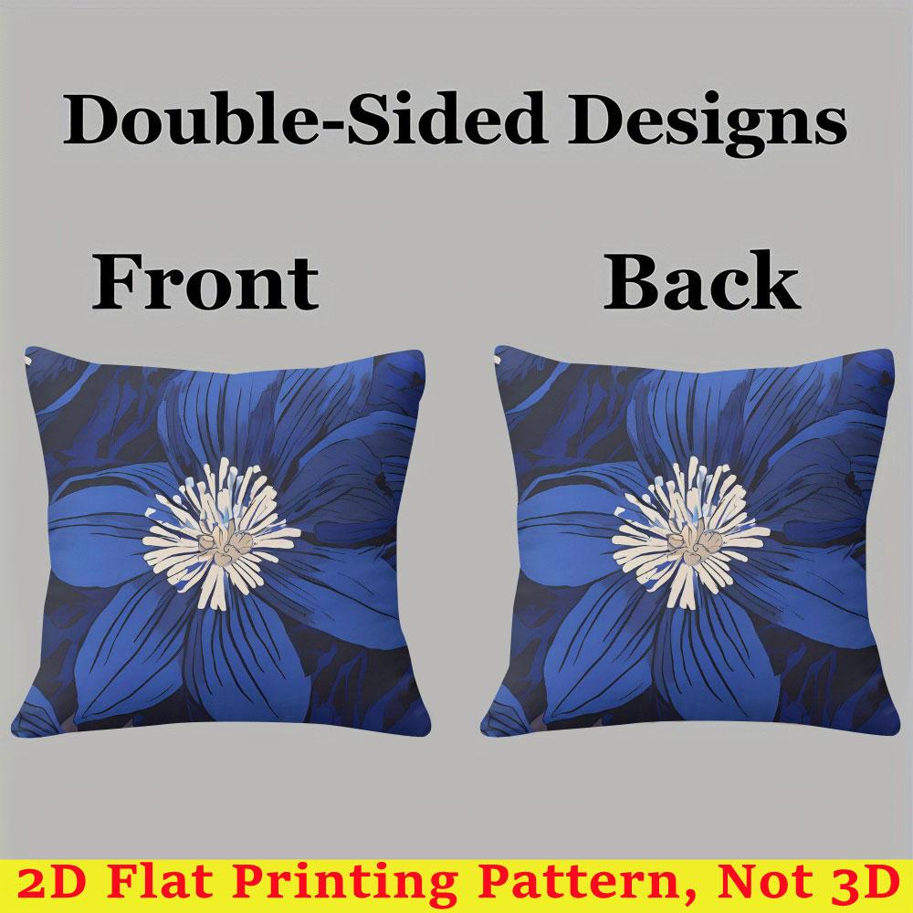 Midnight Bloom square Jacquard Pillow Cover for Sofa Office Waist Cushion Cover Home Decorative Pillowcase