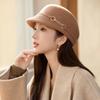 French Woolen Cap Women's Fashion Foreign Style Top Hat Autumn and Winter Warm Equestrian Hat Fisherman Hat