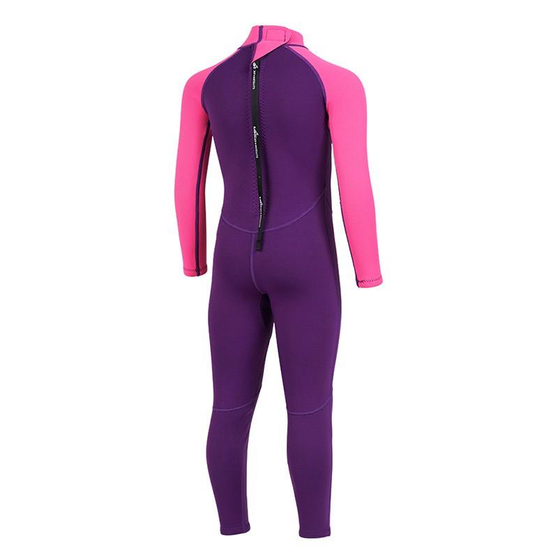 2mm Neoprene Kids Full Wetsuit Diving Swimming Surfing Warmth Protection Youth Size S To XXL Pink Purple