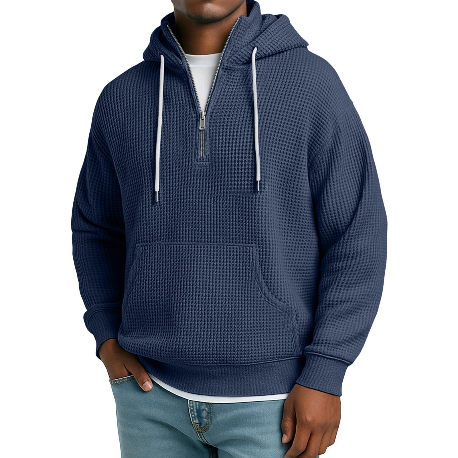 

Спортивный костюм с капюшоном, унисекс, одежда для бега, пуловер с длинными рукавами, толстовка с капюшоном L тёмно-синий