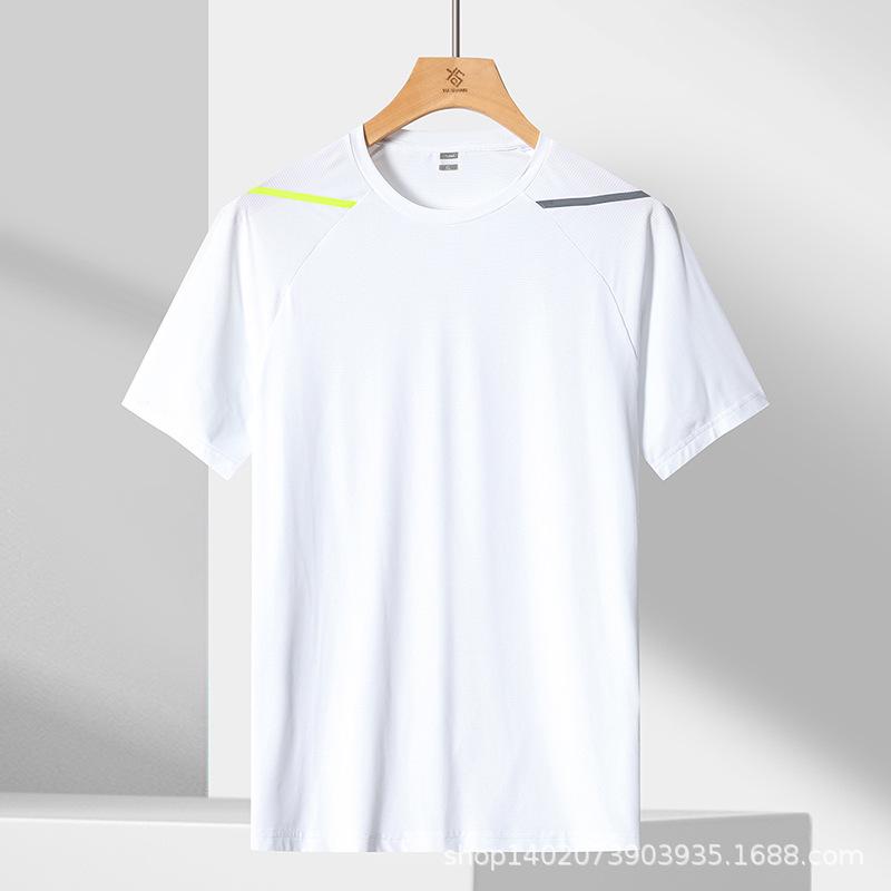 Ice Silk Quick-Dry Men s Short Sleeve Round Neck Athletic T-Shirt XL