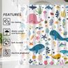 Kids Funny Ocean Shower Curtain, Cute Cartoon Watercolor Colorful Underwater Whale Boys and Girls Bathroom Decor Curtains