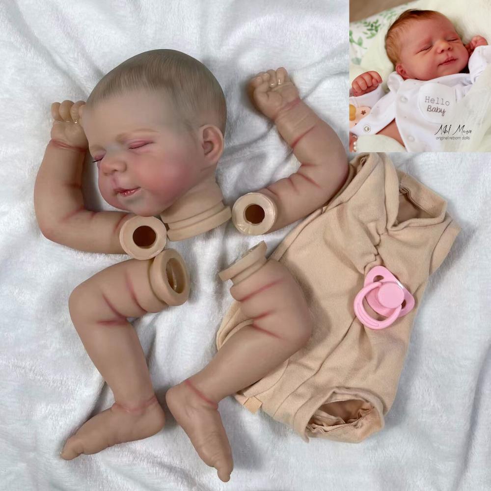 18Inch Already Painted Reborn Doll Kit Pascale Hand-painted Hair Unassembled Reborn Baby Doll Parts With Cloth Body With Cloth Body