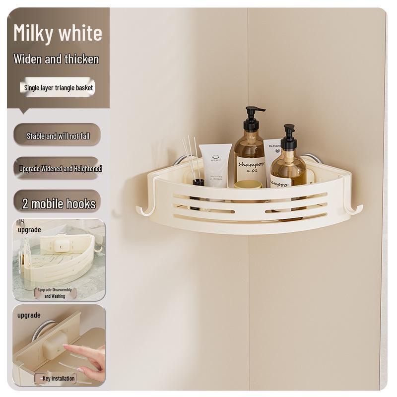 No-Drill Wall-Mounted Shower Corner Storage Rack