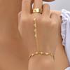 Braccialetto Anello Mano Delicato Placcato Oro Catene a Maglia Fatte a Mano Braccialetti a Pettorina Gioielli per Mano da Donna Regalo Trendy