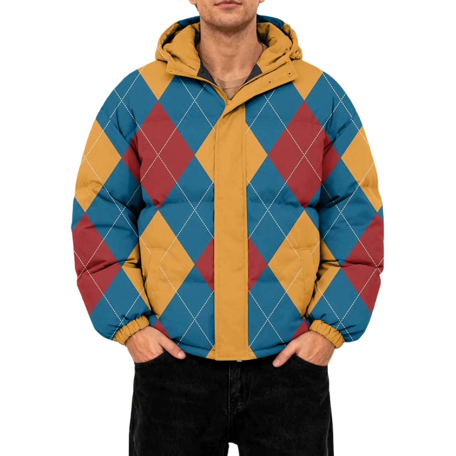 

Чоловіча повсякденна пухова куртка оверсайз з довгими рукавами та капюшоном XXXL