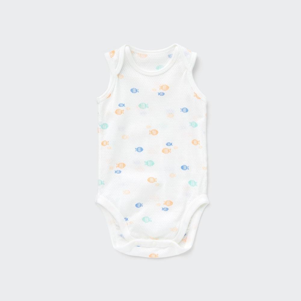 

UNIQLO BN Joy Of Print Хлопковое сетчатое боди без рукавов 1P Рыба