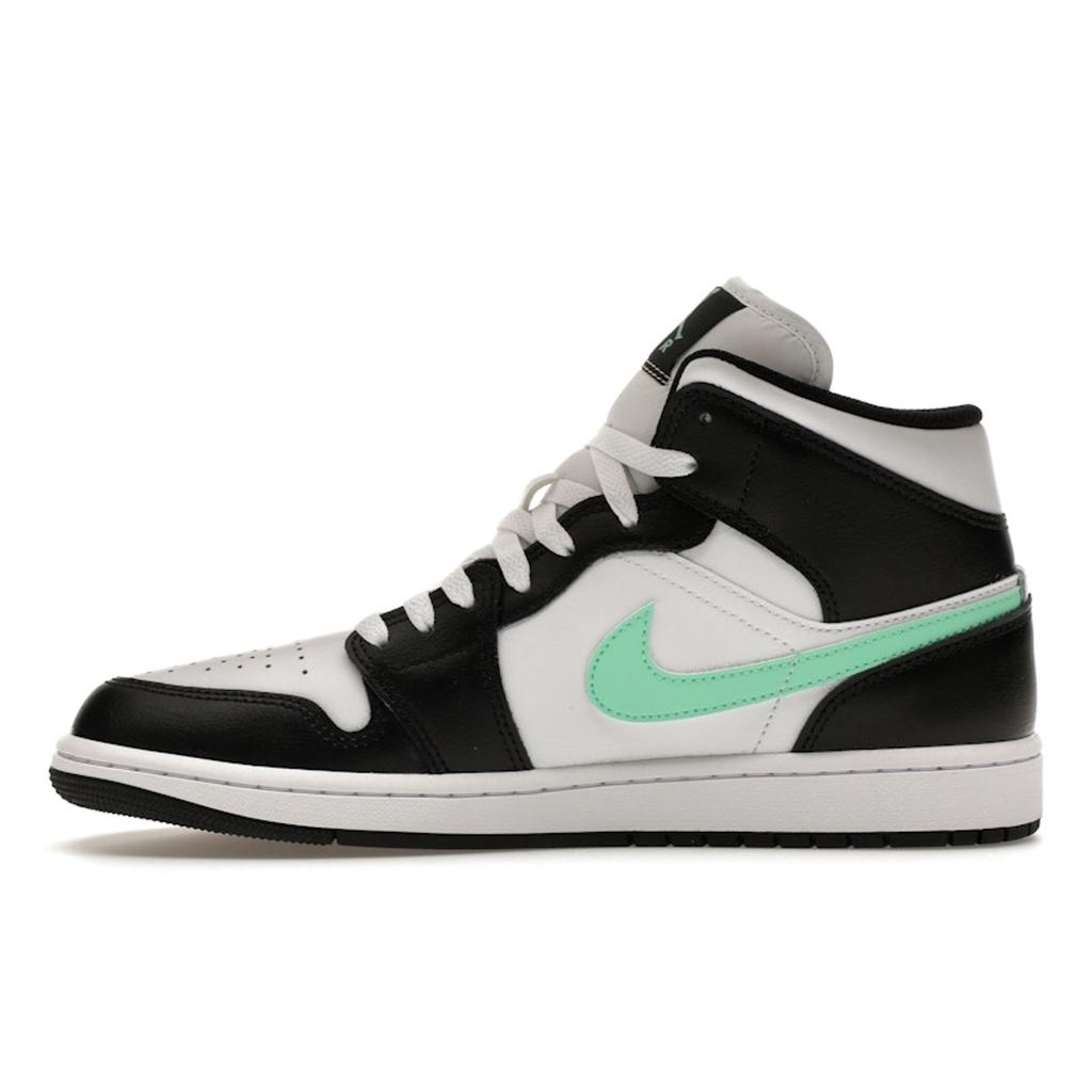 Air Jordan 1 Mid Green Glow Men Sneakers Black White DQ8426-103