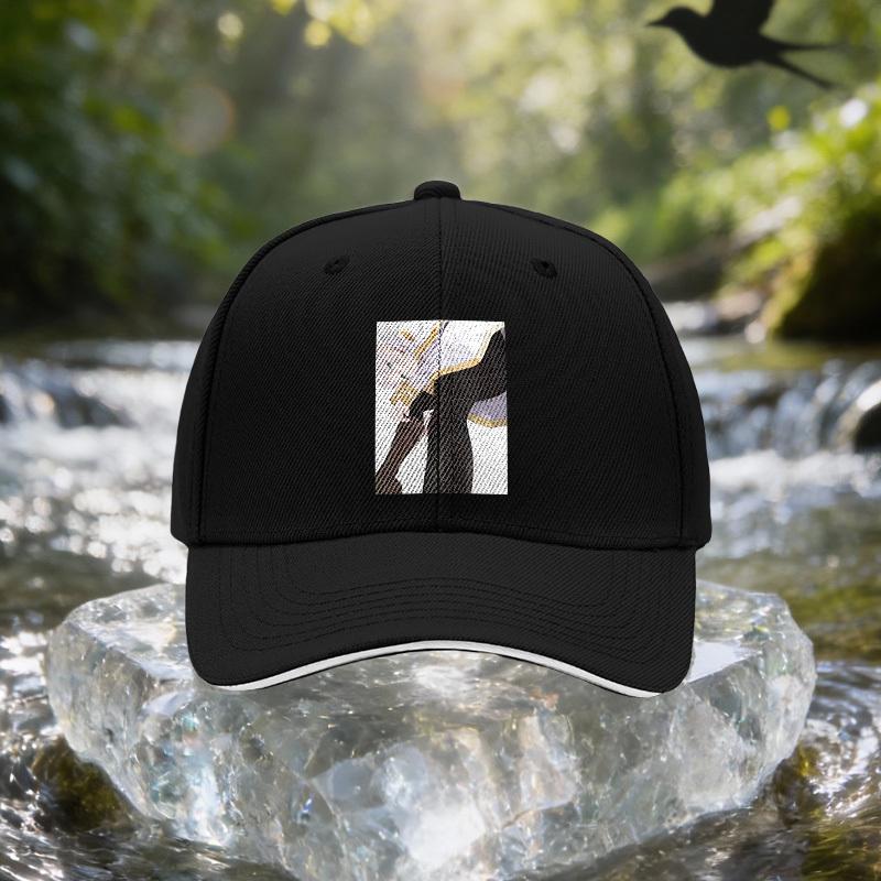 Unisex WhiteHaired Girl Black Boots Baseball Cap Adjustable Lightweight Suitable for Travel Parties Birthdays for New Ye