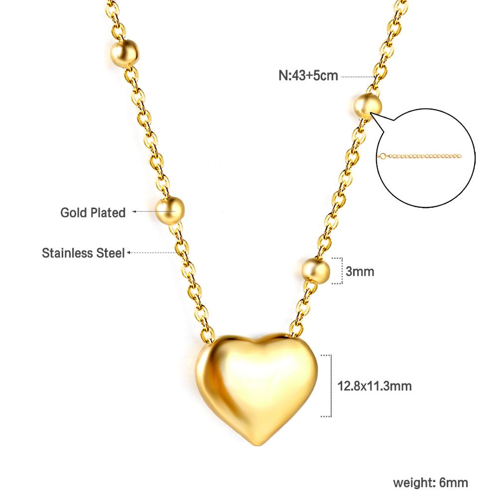 Dainty Shell Jewelry Gold Plated Necklace Women Custom Engraving Pendant Necklace Fashion 316L Stainless Steel Heart Necklaces