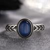 S925 Sterling Silver Natural Kyanite Color Treasure Fashion Ring Women'S Open Ring