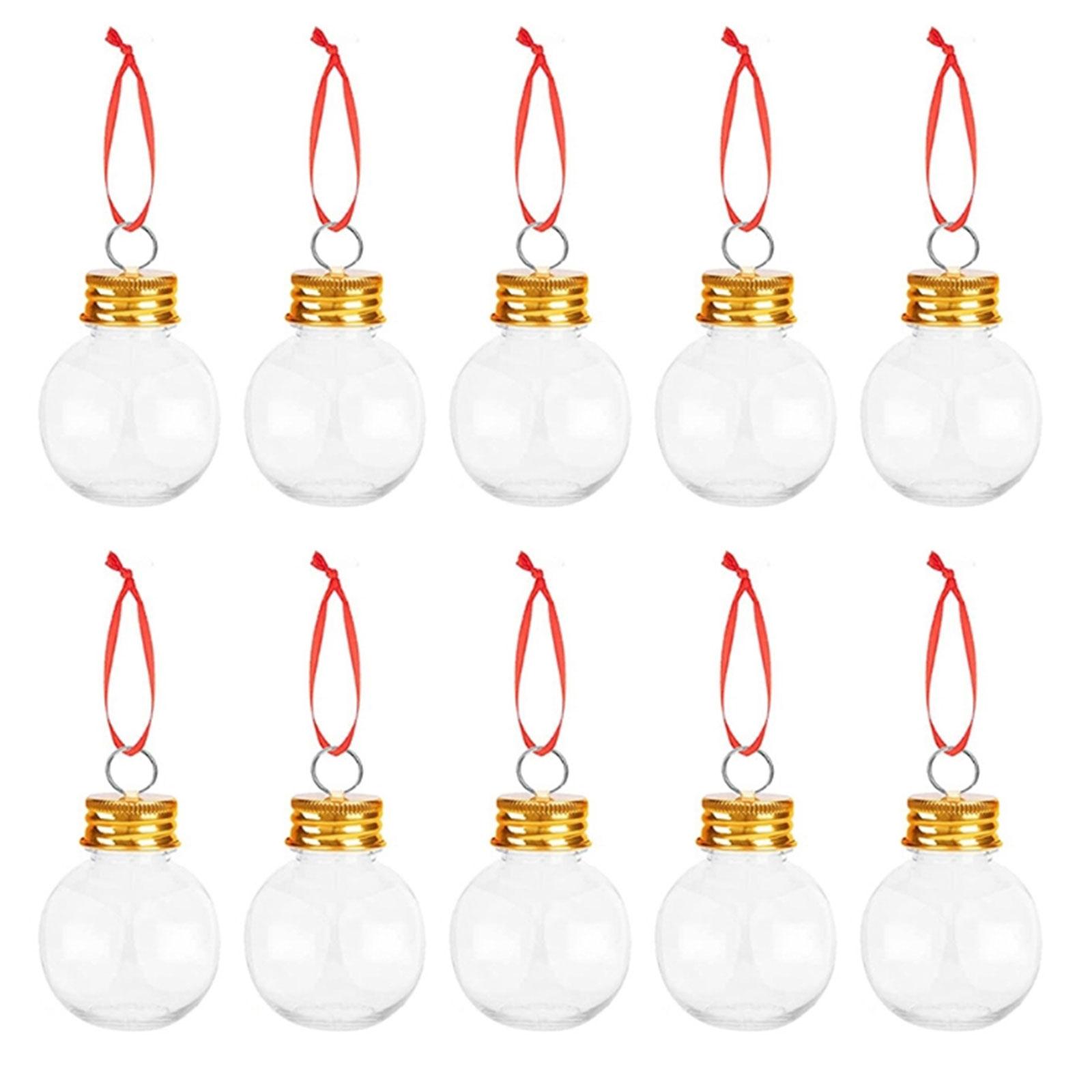 

10 шт. 50 мл Круглый Рождественский шар со съемной крышкой Подвесное украшение на елку Декор Украшения для дома Товары для вечеринки 2