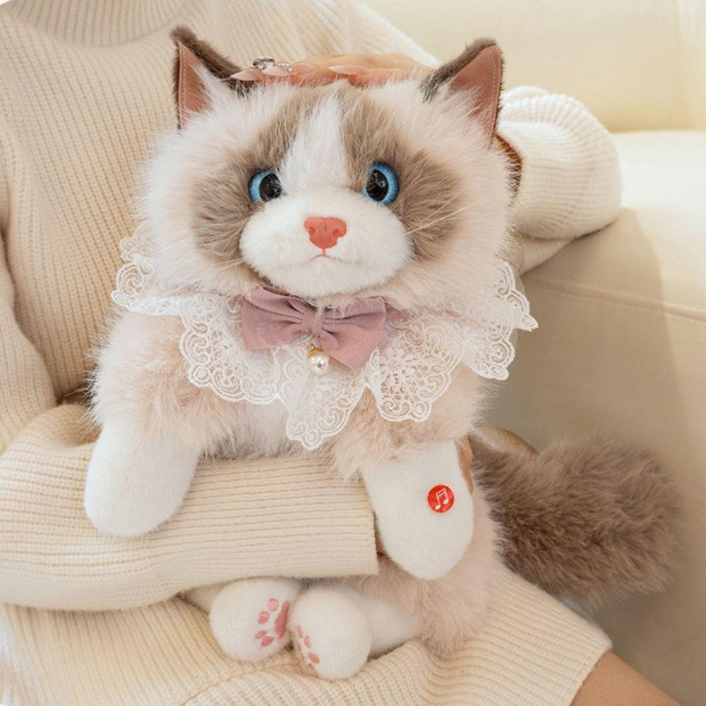 Super Realistic Simulated Puppet Cat Backpack Stuffed Animals Animals Plush Bag  Birthday Gift