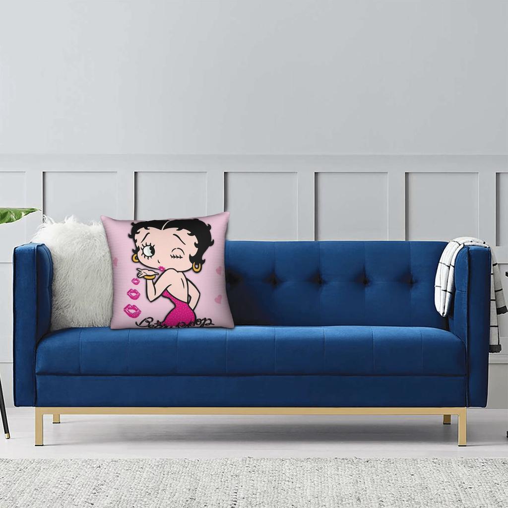 Anime B-Betty Boops Pillowcase Double-Sided Printing Polyester Cushion Cover Decor Pillow Case Cover Chair Square 18''