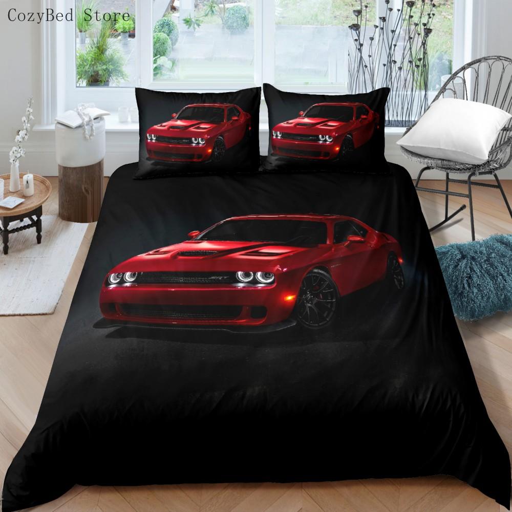 Racing Cars Bedding Set 3D Printed Duvet Cover Extreme Sports Home Decor Bedclothes For Adult Teen Boys Home Textiles