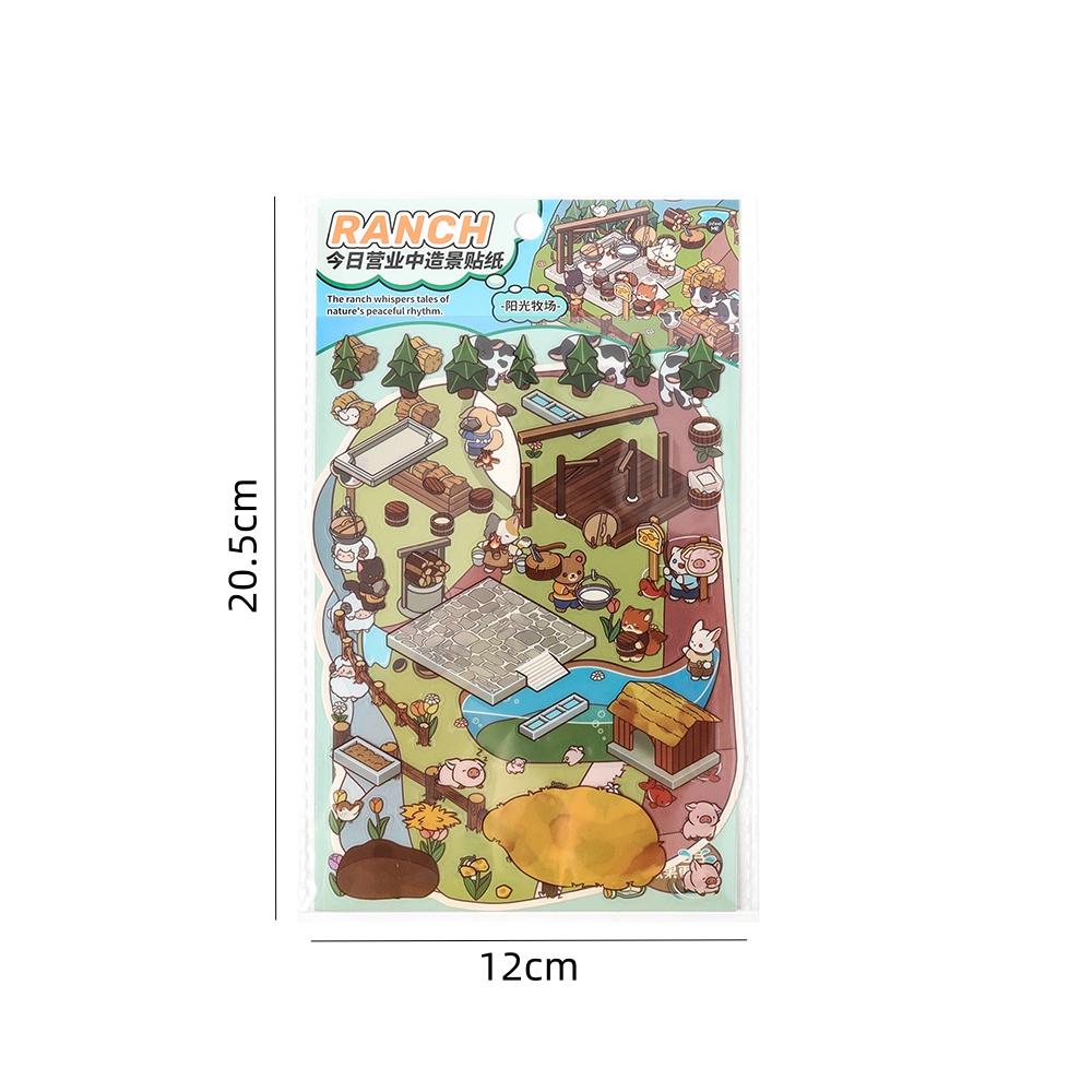 4 Style Naklejki Ciepłe Pastwiska Sad Owocarnie Tematyczne Krajobrazowe Naklejki DIY Artykuły do Scrapbookingu Dziennika Dekoracje do Kolaży