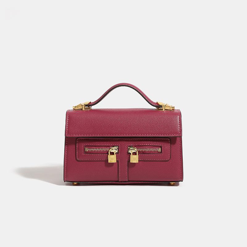 Women's Retro Double Zipper Small Square Bag, Simple and Elegant Mini Handbag, Versatile Commuting Single Shoulder Women's Bag