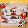 Christmas Figurine Desktop Wooden Decoration Printed Letter Noel Xmas Holidays