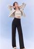 Women's High Waist Breathable Wide Leg Pants for Spring and Autumn - Elastic, Loose Fit, Sun Protection, Airy, Casual, Slimming Sportswear