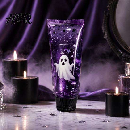 Non-Toxic Sensory Toy for Kids Ghost Toothpaste Squeeze Stress Ball Purple Glitter Flow Slow Rising Fun Halloween Decoration Fidget Toy Decompression