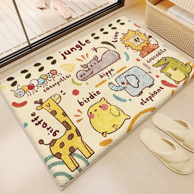 Absorbent Monster Bathroom Floor Mat Bathroom Floor Mat Imitation Cashmere Door Mat Non-slip Mat Household Bedroom Carpet Door Mat