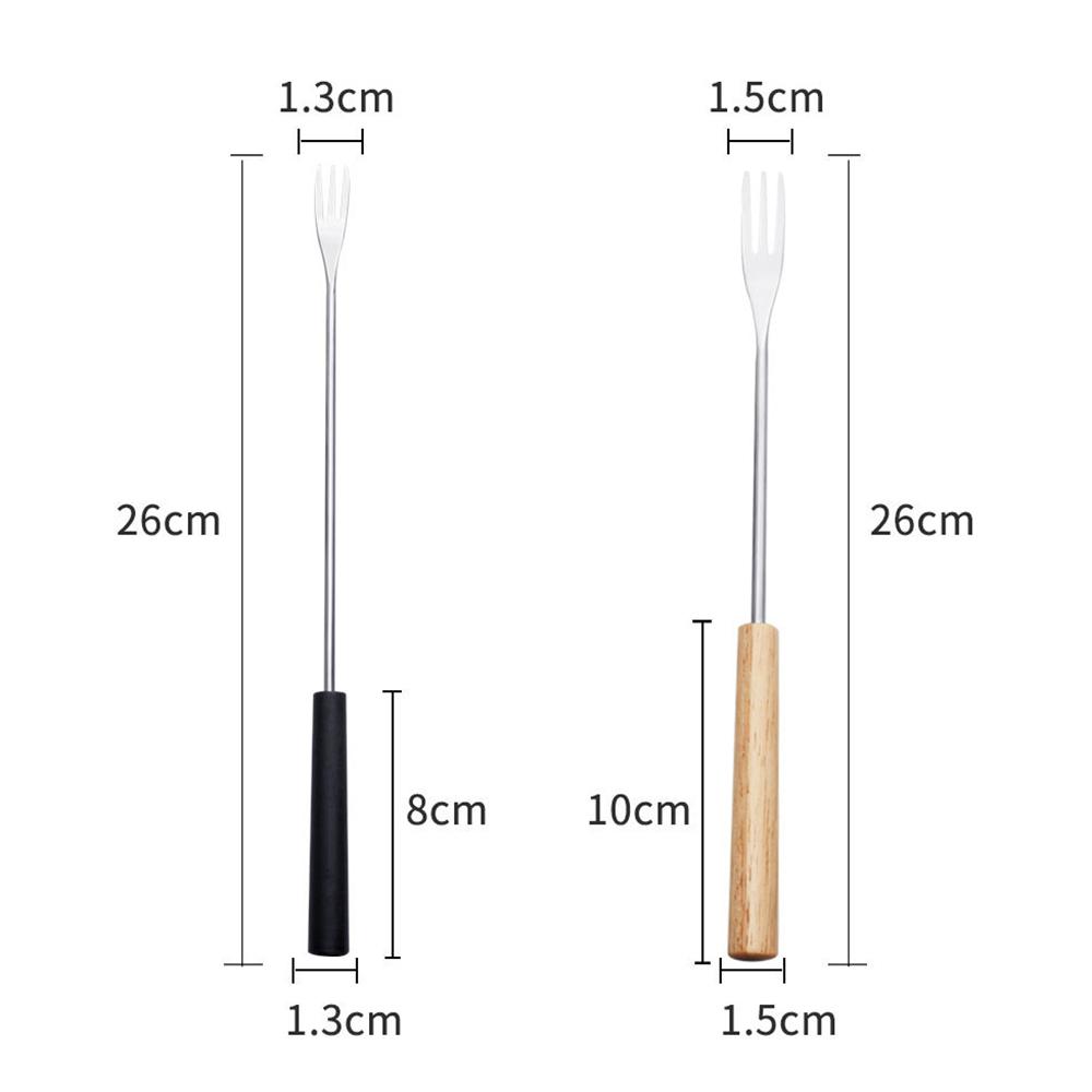 10Pcs Stainless Steel Reusable Fruit Fork Long Handle Forks Cake Snack Dessert Salad Flatware Fork Three-Tine Fork Set