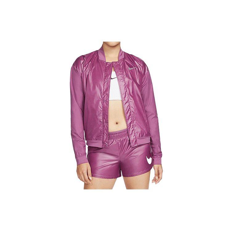 Nike Cropped Coats Women's Purple Baseball Collar Moderate DD6848-507