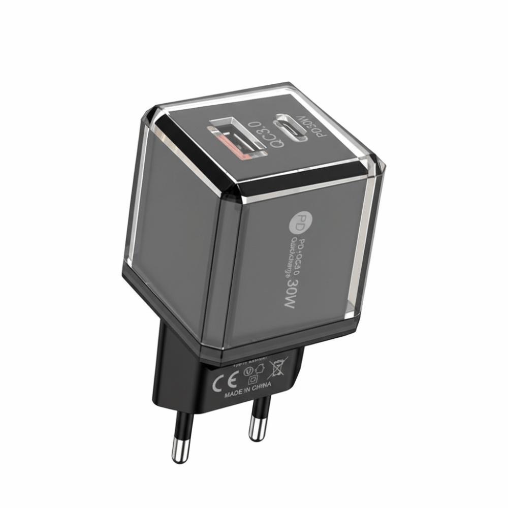 Universal Multi Ports PD30W Charger Plug USB A+C EU/US Phone Charger Adapter Fast Charging PD QC3.0 Quick Charge Adapter