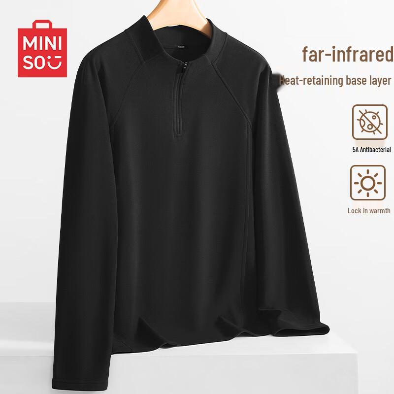 

MINISO Men s Thermal Half-Zip Long Sleeve T-Shirt XL