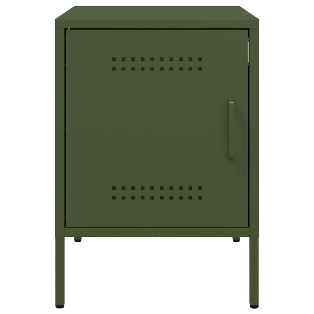 Nightstand Olive Green 36 X 39 X 50.5 Cm Steel