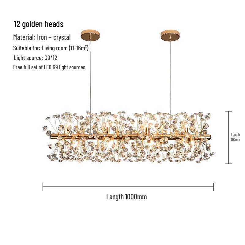 Nordic Dandelion Crystal Pendant Light for Living Room, Bedroom & Bar - Luxurious Creative Style Lighting