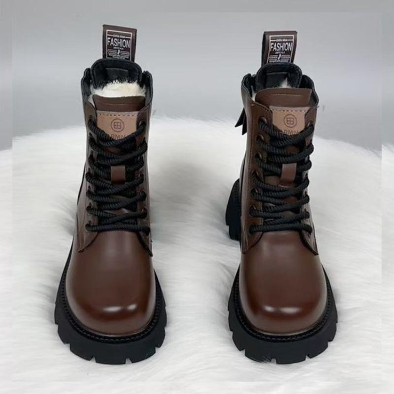 

Универсальные ретро ботинки Мартин из мягкой кожи для женской зимы, новые ботинки-локомотивы на толстой подошве и среднем каблуке из мягкой кожи для женщин 40