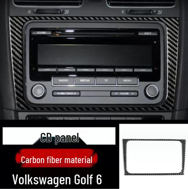 Interiér z uhlíkových vláken Středová konzole Rám řadicí páky & Lišta panelu AC CD pro VW Golf 6