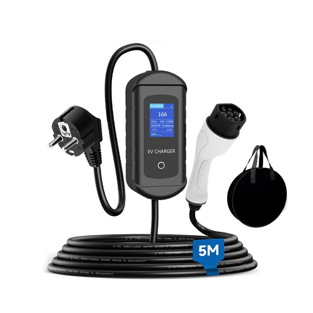 Portable Type 2 EV Charger 16A 3.5KW With APP WIFI Control And Handbag EV Charger Type2 Portable EV EV Charger