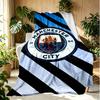 Manchester City FC Pattern Blanket for Home Decoration, Bed, Sofa, Car Travel, Camping, Suitable for All Seasons, Birthday Christmas Gift