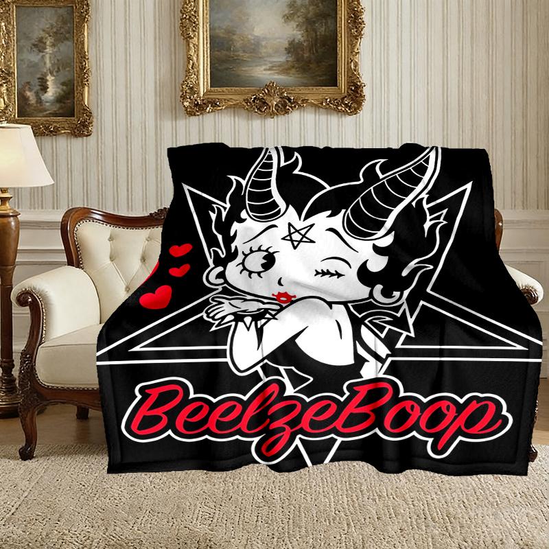 1pc Betty Boop Blanket, Super Cozy Printed Home Blanket, All-Season Warmth