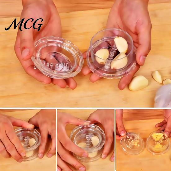 Kitchen Gadget Garlic Press Mincer Tool, Manual Squeeze Crusher for Ginger Cooking Accessory Spices, Plastic And Food Prep