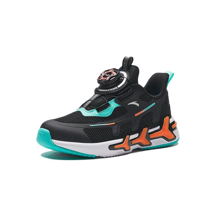 Anta Kids Bow Speed Comfortable Shock Absorbing Durable Low Top Running Shoes Kids sneaker Black Orange 312339908-4